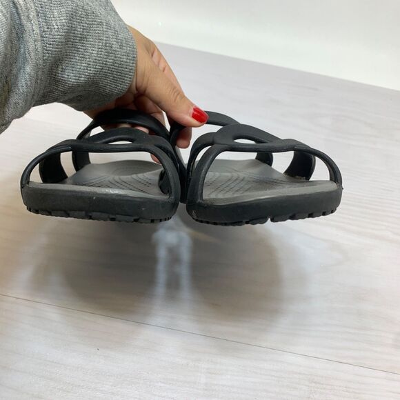 Crocs Size 8 Meleen Twist Black Casual Strappy Slip On Slides Sandals 202497 - Picture 5 of 9